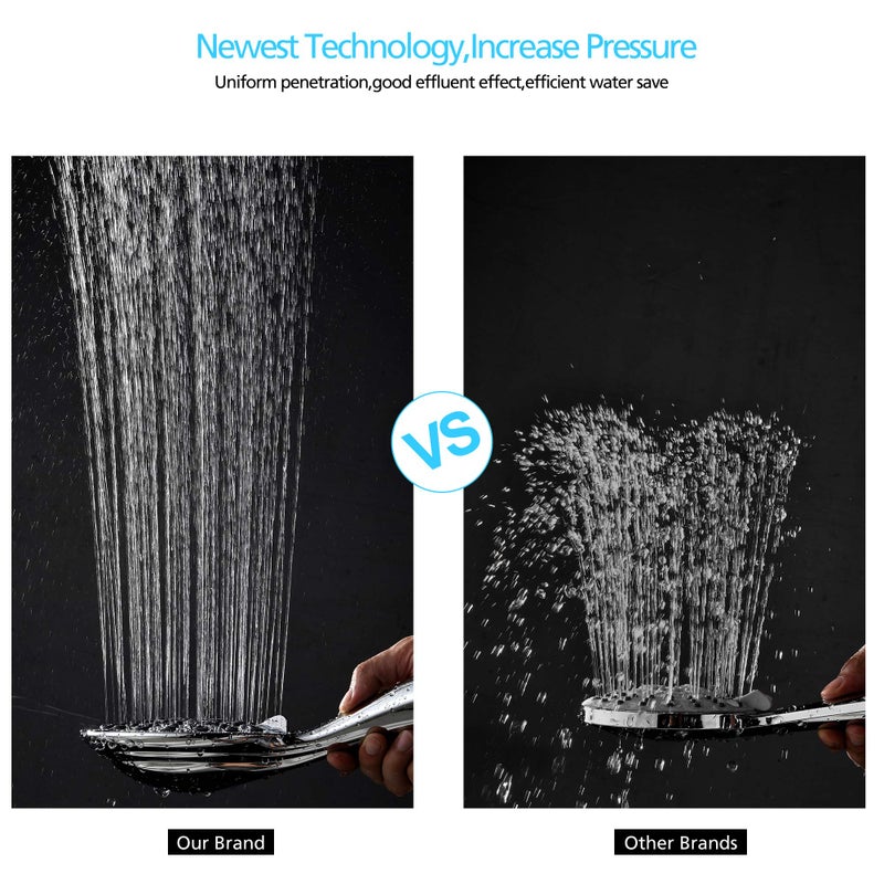 SOKA High Pressure Shower Heads with 6 Spray Setting Massage Spa 6" Showerhead with Handheld Shower Head with Extra Long Hose 59 Inches(5 Feetï¼‰And Adjustable Bracket Matte Black - Image 3